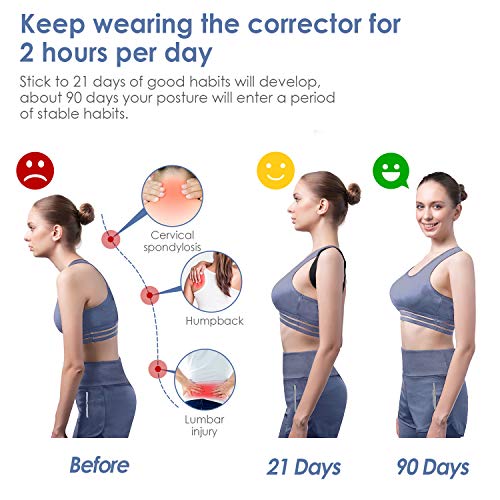 konjac Corrector de Postura Espalda Inteligente con Vibración para Hombre y Mujer, Corrector de Postura Inteligente. Negro.