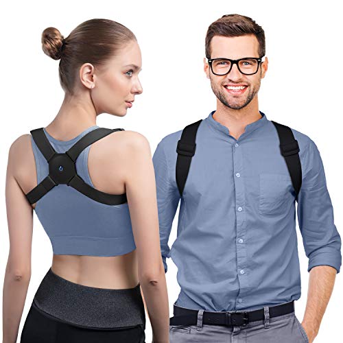konjac Corrector de Postura Espalda Inteligente con Vibración para Hombre y Mujer, Corrector de Postura Inteligente. Negro.