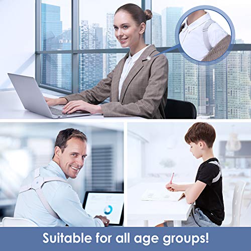 konjac Corrector de Postura Espalda Inteligente con Vibración para Hombre y Mujer, Corrector de Postura Inteligente para Aliviar el Dolor de Espalda, Hombro y Cuello.