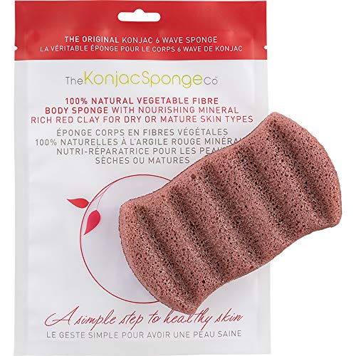 konjac esponja 6 Wave cuerpo esponja, francés rojo arcilla