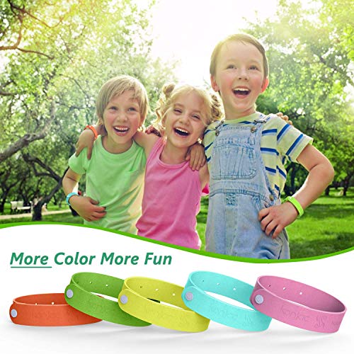 konjac Pulseras Repelentes de Mosquitos, 15 Pulseras Antimosquitos+72 Pegatinas Antimosquitos, Set de Repelentes de Insectos para niños o Adultos/Impermeable/No tóxico