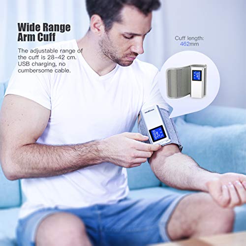 Koogeek Tensiómetro de Brazo Digital Bluetooth/WIFI, Monitor Automático de Presión Arterial, Medir la Frecuencia Cardíaca, FDA y CE Certificado con Gran LCD Pantalla Conectado con App para iOS/Android