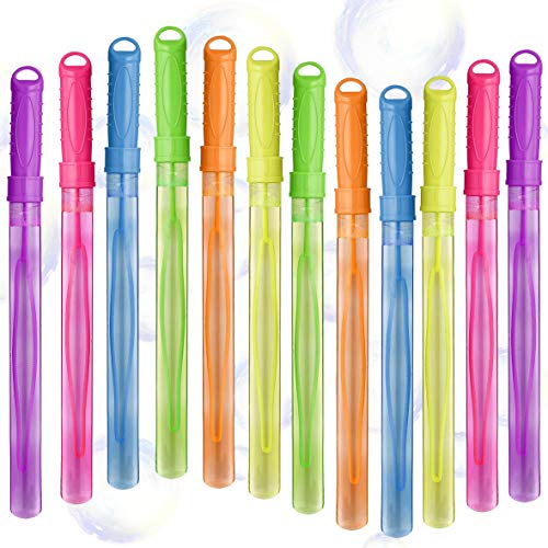 KreativeKraft Pomperos para Niños, Pack de 12 Varitas Pompas de Jabon, Juguetes para Niños de Burbujas de Jabon, para Interior y Exterior, Regalos Originales para Niños y Niñas