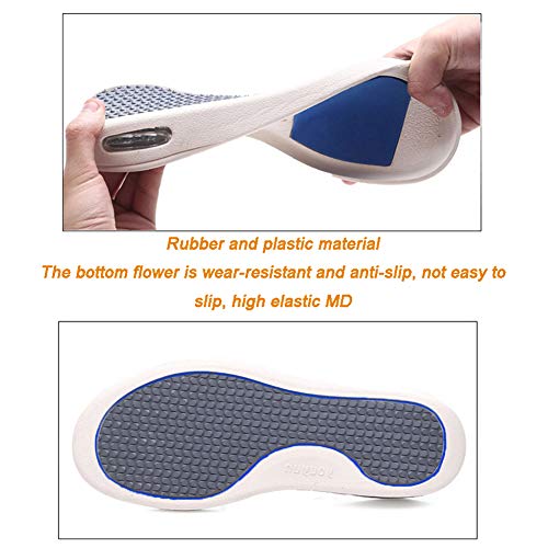 KRILY Zapatillas Anchas para Hombre Calzado De Fascitis Plantar Calzado De Edema Zapatos de Ajustables para Ancianos para Pies Hinchados Ancianos Diabéticos Edema Pies Anchos,Light Blue Mixed Yarn,43