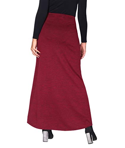 KRISP Falda Larga Mujer Boho Hippies Bohemia Elegante Vuelo Talla Grande Cintura Alta Elástica, (Burdeos (2968), 36 EU (08 UK)), 2968-WIN-08