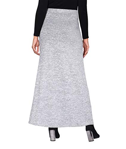KRISP Falda Larga Mujer Boho Hippies Bohemia Elegante Vuelo Talla Grande Cintura Alta Elástica, (Gris (2968), 36 EU (08 UK)), 2968-GRY-08