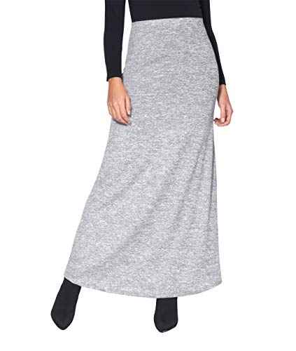 KRISP Falda Larga Mujer Boho Hippies Bohemia Elegante Vuelo Talla Grande Cintura Alta Elástica, (Gris (2968), 36 EU (08 UK)), 2968-GRY-08