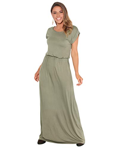 KRISP Vestido Mujer Tallas Grandes Largo Casual Ibicenco De Día Ropa Hippie Online Ofertas, (Caqui (3269), 38 EU (10 UK)), 3269-KHA-10