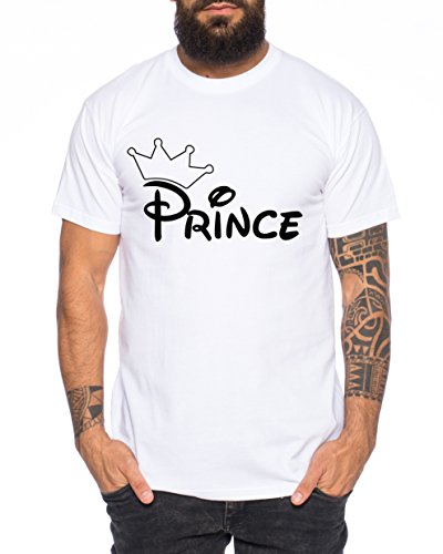 Krone Prince Princess King Queen Partnerlook Camiseta de los Pares Dulce para Parejas como Regalos, Größe2:XL;Partner Shirts:Herren T-Shirt Weiß