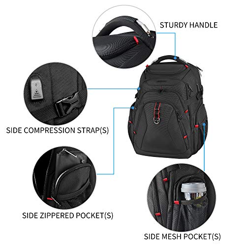 KROSER Mochila para Portátil de Viaje 17.3" XL Mochila para Computadora con Bolsillos RFID Hidrófugo Mochila Universitaria Negocio Elegante Grande Bolso para Portátil Escolar para Hombres/Mujeres