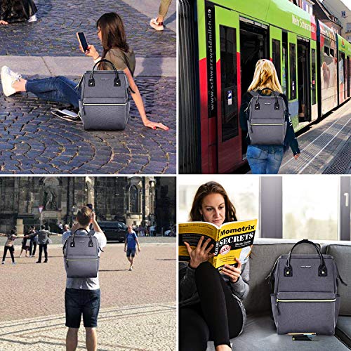 KROSER Mochila para Portátil Mochila Elegante Escolar para Computadora de hasta 15.6" Mochila Informal Hidrófugo Bolsa de Negocios para Viaje/Negocio/Universidad-Gris Laptop Backpack