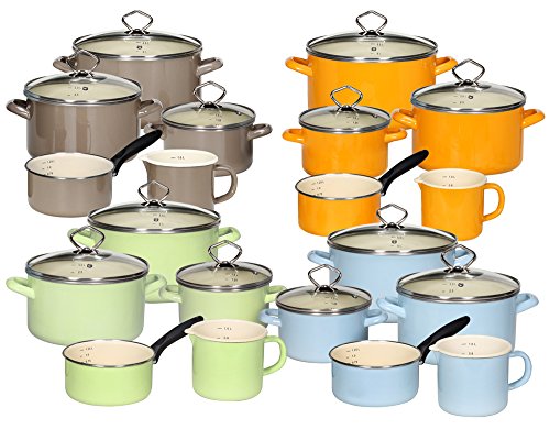Krüger Batería de Cocina, Esmalte, Verde