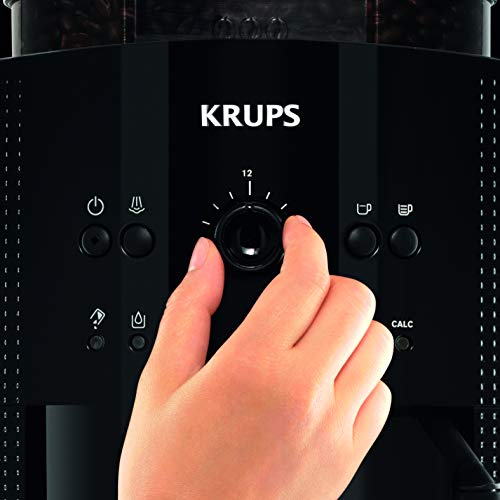 Krups Roma EA81R8 Cafetera súper-automática, 15 bares de presión, molinillo de café cónico de metal, con selección de cantidad e intensidad de café, 1,7 l de depósito, función automática de vapor
