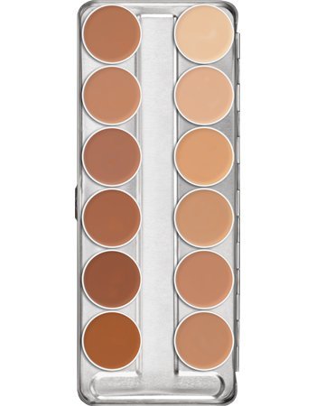 Kryolan 75004 Dermacolor Camouflage Creme Palette 12 Colors, 4 Color Options: A, B, C, Caribbean (C) by Kryola
