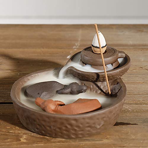 Kuizhiren1 - Soporte de cono de incienso para coche, diseño de búfalo, color marrón