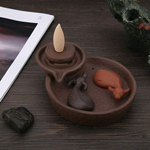 Kuizhiren1 - Soporte de cono de incienso para coche, diseño de búfalo, color marrón