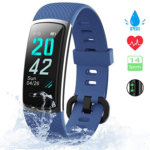 KUNGIX Pulsera Actividad Inteligente, Impermeable IP68 Pulsera Inteligente 0,96 Pulgadas Pantalla Color, Monitor Ritmo Cardíaco y Sueño 14 Modos de Deporte Mujer Hombre Niño Smartwatch Android y iOS