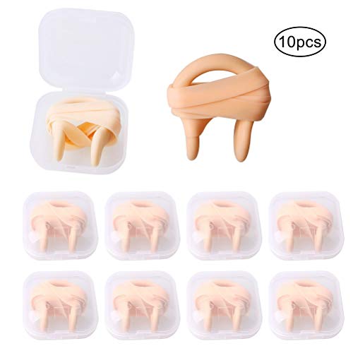 Kuou - 10 pinzas para nariz de gel de sílice, accesorios de natación para niños y adultos