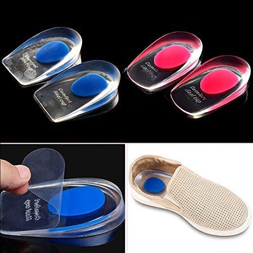 kuou - 2 pares de almohadillas de gel para elevar zapatos, almohadillas de elevación de elevador, 1,7 cm de inserción en talón, plantilla de gel para talón
