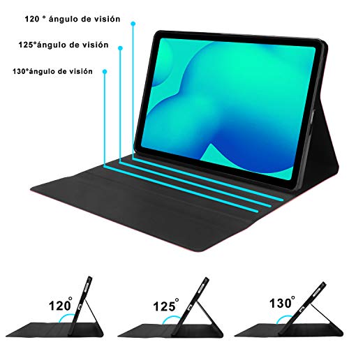 KVAGO Funda con Teclado para Samsung Galaxy Tab S6 Lite 10.4 Pulgadas 2020 SM-P610/ P615 Tablets,Diseño en Español Ñ con Teclado Bluetooth Inalámbrico,Carcasa con Auto-Sueño/Estela,Negro