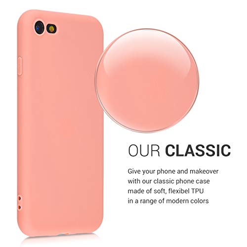 kwmobile Funda Compatible con Apple iPhone 7/8 / SE (2020) - Carcasa de TPU Silicona - Protector Trasero en Coral Mate