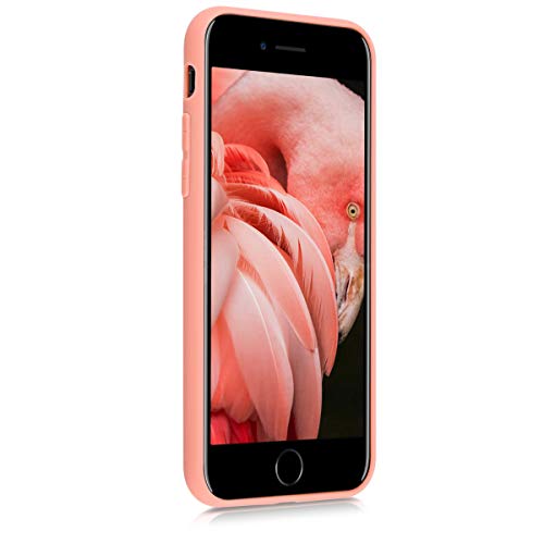 kwmobile Funda Compatible con Apple iPhone 7/8 / SE (2020) - Carcasa de TPU Silicona - Protector Trasero en Coral Mate