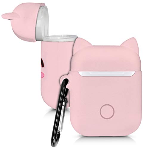 kwmobile Funda Compatible con Auriculares Apple AirPods - Carcasa Protectora de Silicona - Cerdito
