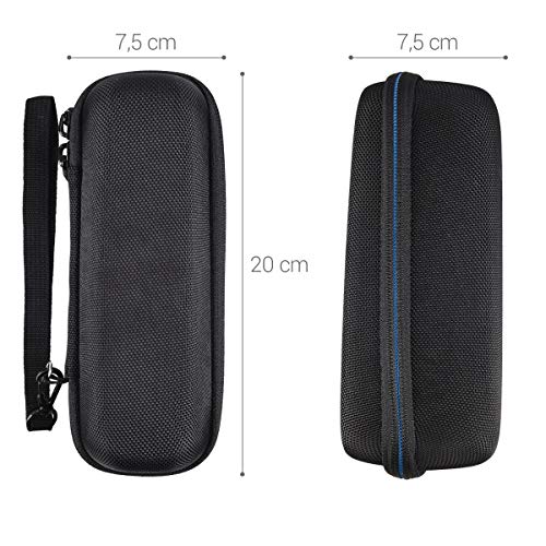 kwmobile Funda compatible con Series 5000 7000 9000 - Con compartimiento para cable de carga - Estuche para máquina de afeitar con cremallera - Negro