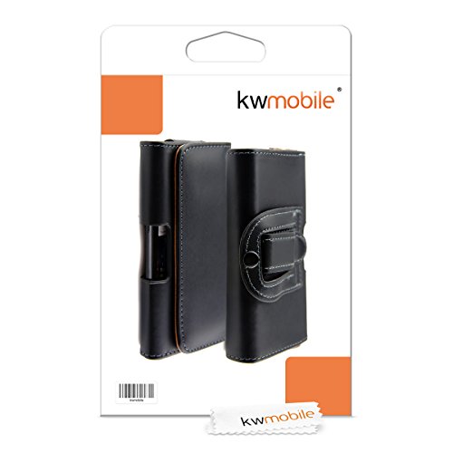 kwmobile Funda para Smartphone - Carcasa con Clip de cinturón - Cover de Cuero sintético 14.4 x 7 CM