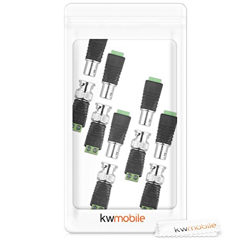 kwmobile Set 5X Conector BNC - 5X BNC Macho y 5X BNC Hembra - Adaptador de Terminal BNC de conexión coaxial para Mini cámara Sistema CCTV