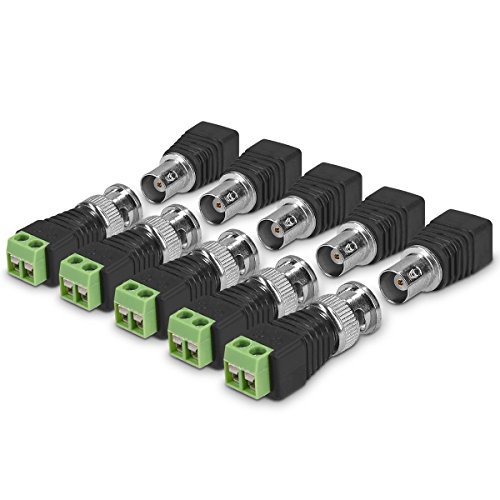 kwmobile Set 5X Conector BNC - 5X BNC Macho y 5X BNC Hembra - Adaptador de Terminal BNC de conexión coaxial para Mini cámara Sistema CCTV