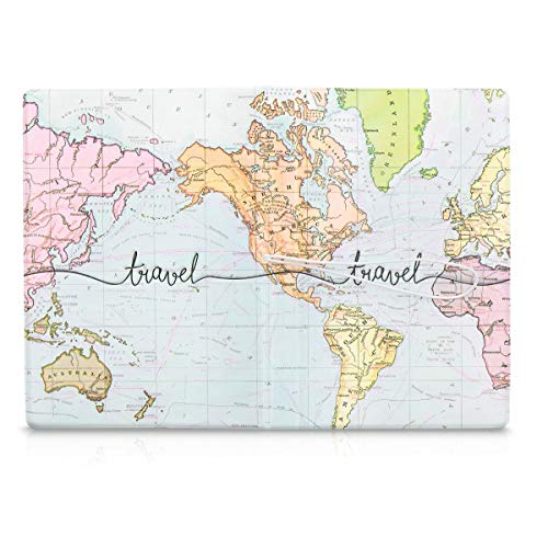 kwmobile Set de 1x fundas protectoras de pasaporte - Protectores de pasaporte con diseño 3D mapa mundial - Con espacio para tarjetas