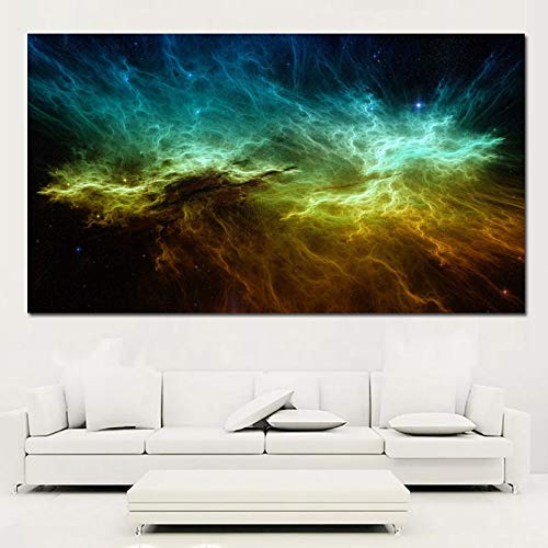 KWzEQ Nebula Canvas Painting Nebula Poster Mural Art Print Landscape Mural Living Room Decoration,Pintura sin Marco,30X60cm