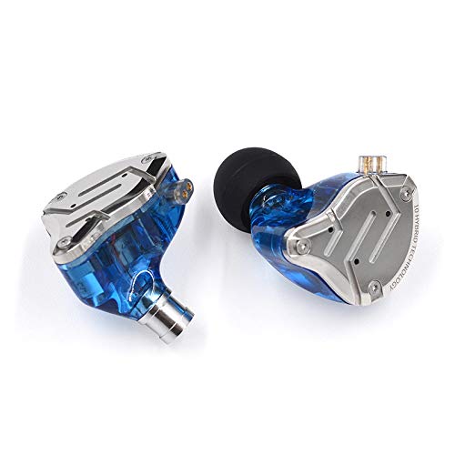 KZ ZS10 Pro Auriculares híbridos 4BA 1DD 4 equilibrados y 1 dinámico 4BA 1DD Auriculares Monitor con Cable de Repuesto de 2 Pines(Azul no Mic)