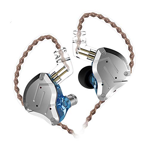 KZ ZS10 Pro Auriculares híbridos 4BA 1DD 4 equilibrados y 1 dinámico 4BA 1DD Auriculares Monitor con Cable de Repuesto de 2 Pines(Azul no Mic)