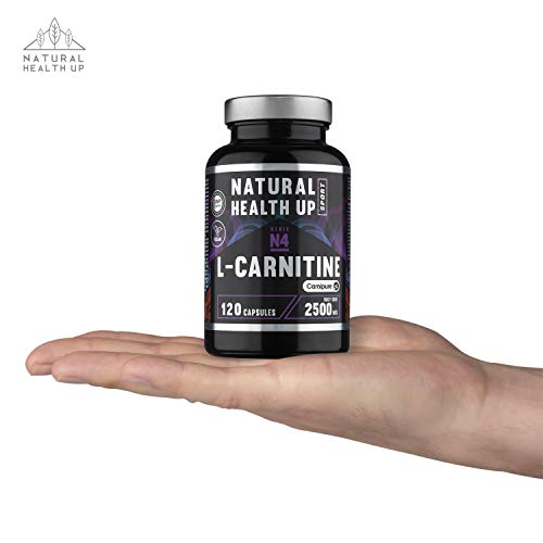 L-Carnitina (Carnipure) Natural Health Up para el entrenamiento – Quemagras para la rutina deportiva – 120 cápsulas vegetales (2500 MG)