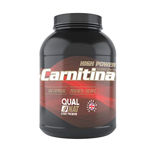 L-Carnitina Pura | Quemagrasas para perder peso rápido | Potente quemador de Grasa Deportiva | Mejora Musculación y Rendimiento | 180 Cápsulas- Qualnat