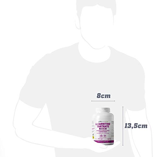 L-Carnitina Tartrato de HSN | 3000 mg por Dosis Diaria | Alta Biodisponibilidad + Pérdida de peso + Mayor Energía + Rendimiento + Recuperación | Vegano, Sin Gluten, Sin Lactosa, 120 Cápsulas Vegetales