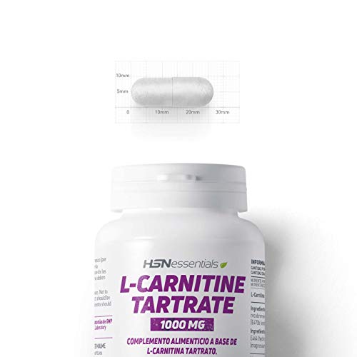 L-Carnitina Tartrato de HSN | 3000 mg por Dosis Diaria | Alta Biodisponibilidad + Pérdida de peso + Mayor Energía + Rendimiento + Recuperación | Vegano, Sin Gluten, Sin Lactosa, 120 Cápsulas Vegetales