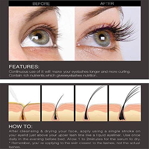La esencia de crecimiento de pestañas es realmente efectiva para el crecimiento de pestañas, el líquido nutritivo espeso y natural para pestañas puede hacer que las pestañas crezcan rápidamente (3pcs)