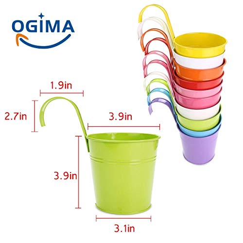 La flor del metal del hierro del florero del pote que cuelga Balcón Jardín plantador de la decoración del hogar-10 PCS