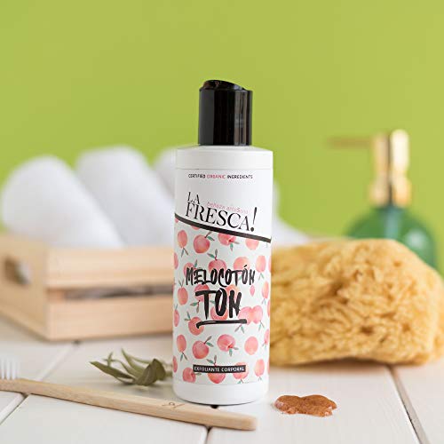 LA FRESCA! Melocoton Ton Crema Exfoliante Corporal, mejora la luminosidad, eliminación de células muertas y aporta suavidad e hidratación - 200ml