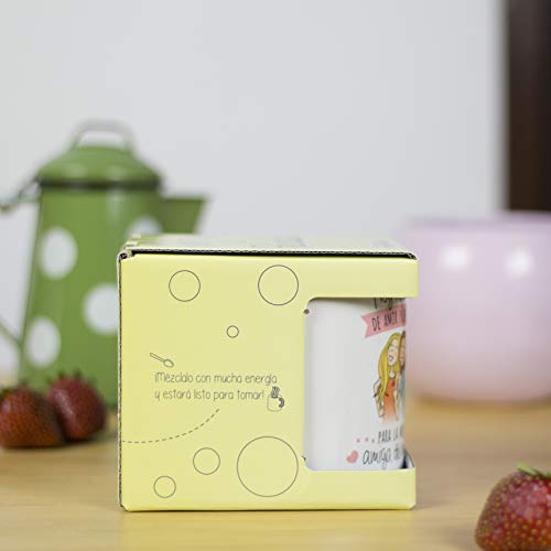 La mente es Maravillosa - Taza con Frase y Dibujo Divertido (Hoy infusión de Amor Profundo para la Mejor Amiga del Mundo) Regalo Original Amigas