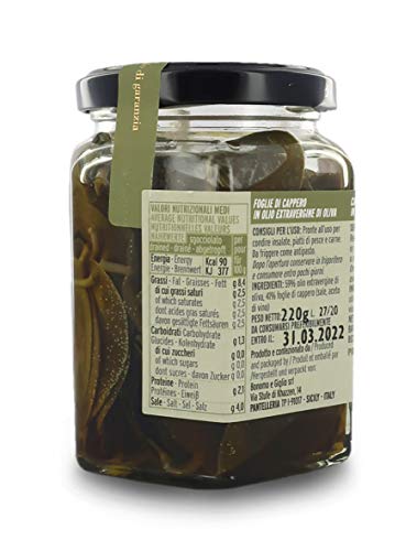 La Nicchia Pantelleria - Hojas de Alcaparras en Aceite de Oliva Virgen Extra 220g
