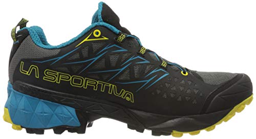 La Sportiva Akyra, Zapatillas de Trail Running para Hombre, Multicolor (Carbon/Tropic Blue 000), 44 EU