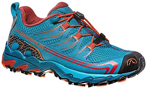 La Sportiva Falkon Low 36-40, Zapatillas de Senderismo para Mujer, Multicolor (Tropic Blue/Tangerine 000), 37 EU