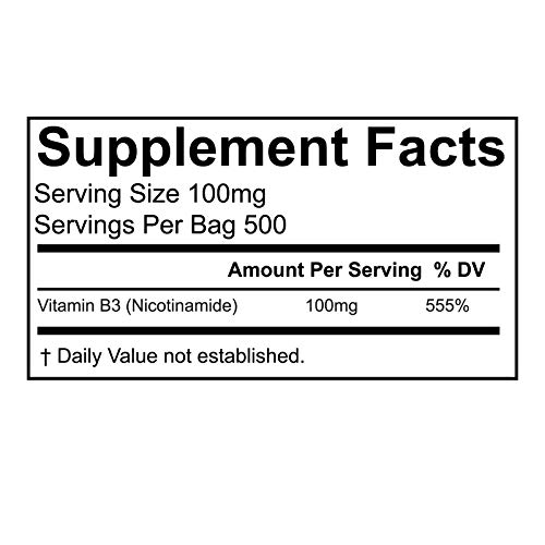 La vitamina B3 en polvo 50 g - (Nicotinamida) no empotrable - poderoso antioxidante Sin aditivos químicos