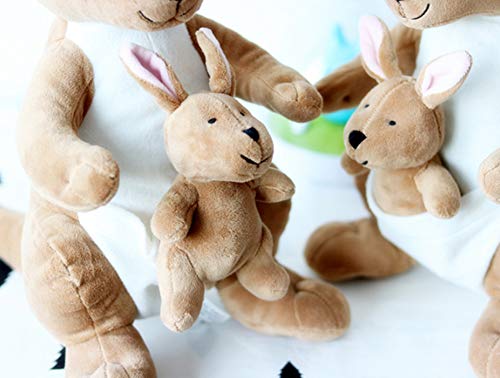 LAARNT Muñeca de Felpa Canguro Creativa de 28 cm para Madre e Hijo, Lindo Regalo de Peluche de Canguro marrón