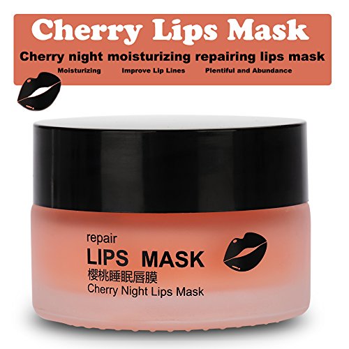 Labios Máscara, Máscara natural de la noche del labio de la cereza para los labios agrietados y agrietados Crema hidratante de la reparación de la belleza Cuidado del labio 20g/bottle