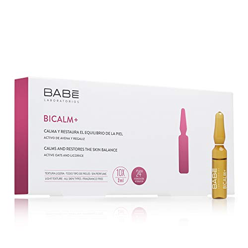 Laboratorios Babé - Ampollas Faciales Bicalm Activo de Avena + Extracto de Regaliz (10 Unidades), Acción Calmante y Reparadora, Con Activo de Avena y Extracto de Regaliz